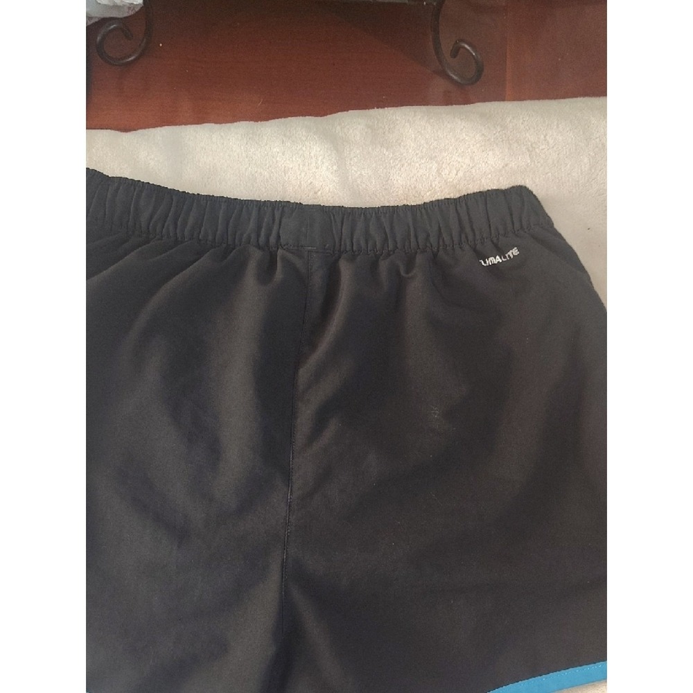Adidas Climalite Running Shorts Black Turquoise Blue Women Small Athletic Gym - Picture 4 of 4